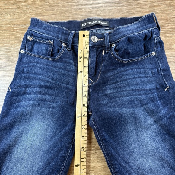 Express Jeans Women's Size 0S Legging Skinny Jeans Mid Rise Blue Stretch - Picture 6 of 10